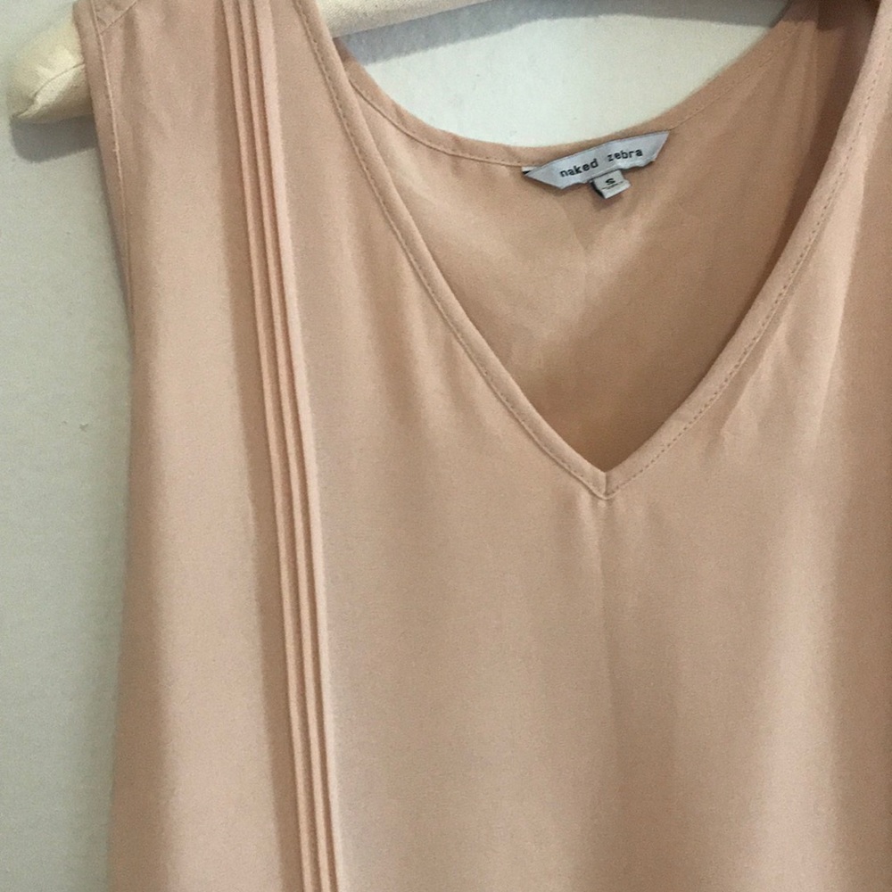 Naked Zebra Blush V-Neck Top w/ Embroidery - Picture 5 of 6